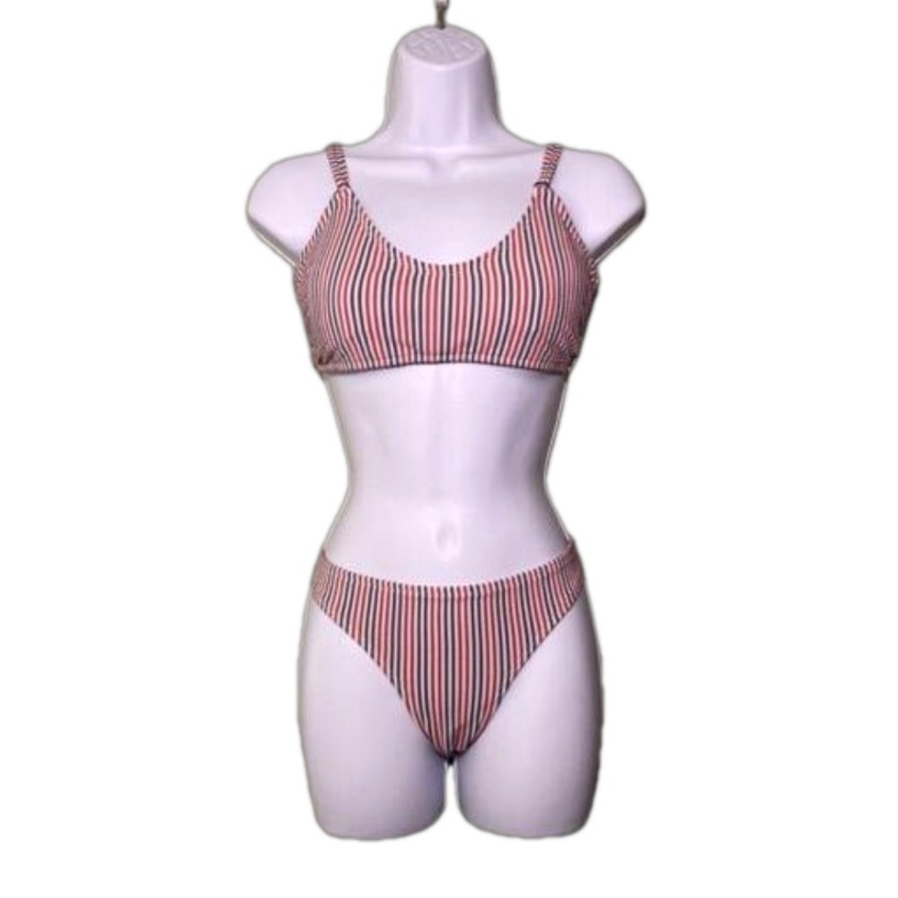 Xhilaration Striped Bikini Set Red White Blue